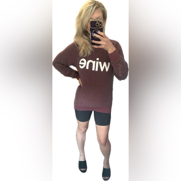 Wildfox Burgundy “Wine” Graphic Sweater XS - Picture 5 of 5